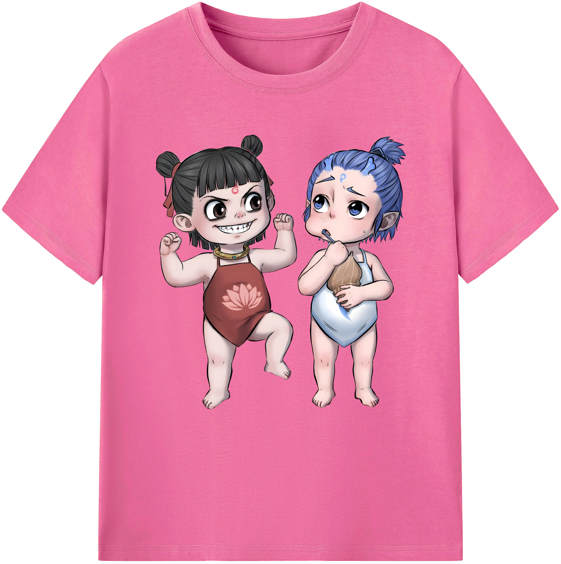 （画像用） Ne Zha 2 ナタ 魔童の大暴れ レディースカジュアルプリントTシャツ（綿100％）